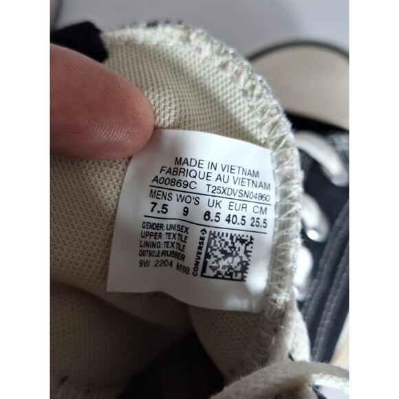 Converse Run Star Legacy CX Hi Top Shoes A00869C Black/White Women's 9 Men's 7.5 - Picture 9 of 14